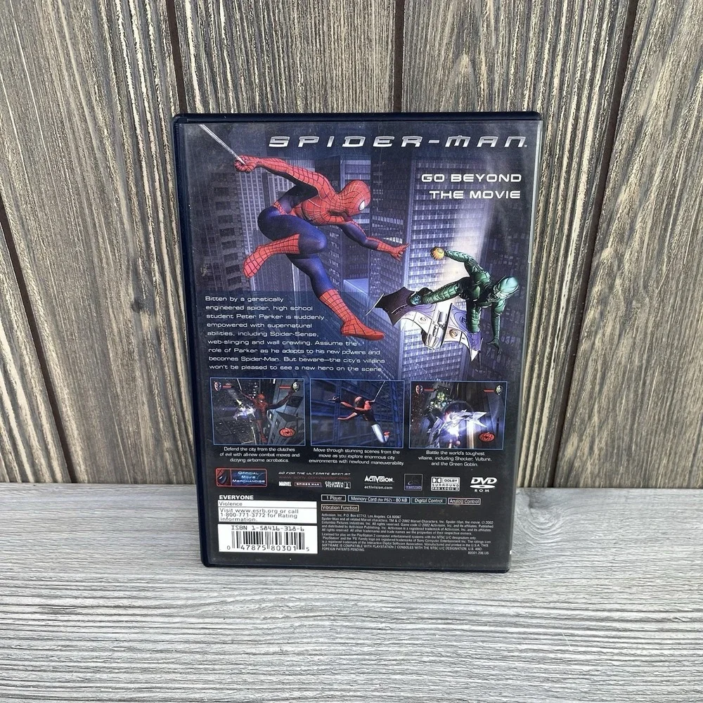 Spider-Man (Sony PlayStation 2, 2002) Tested Working